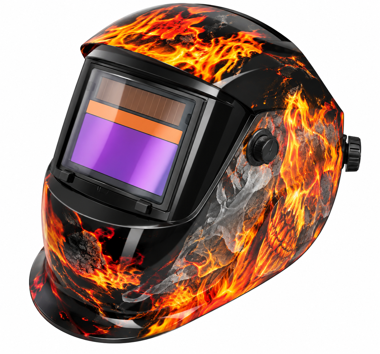 Masque de Soudage Automatique LCD Optique Flammes & Crâne